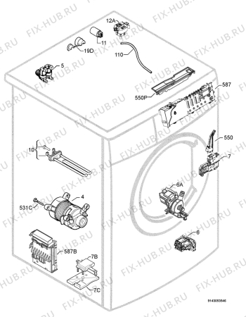 Взрыв-схема стиральной машины Privileg 00600219_21337 - Схема узла Electrical equipment 268